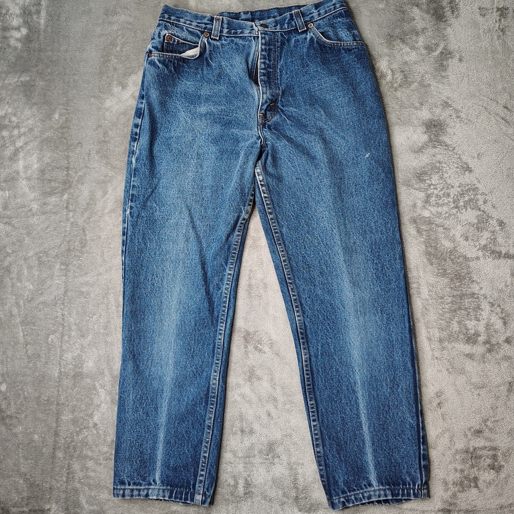 Vintage Levis Juniors Jeans Womens 13 Blue Faded Tapered Made in USA Orange Tab